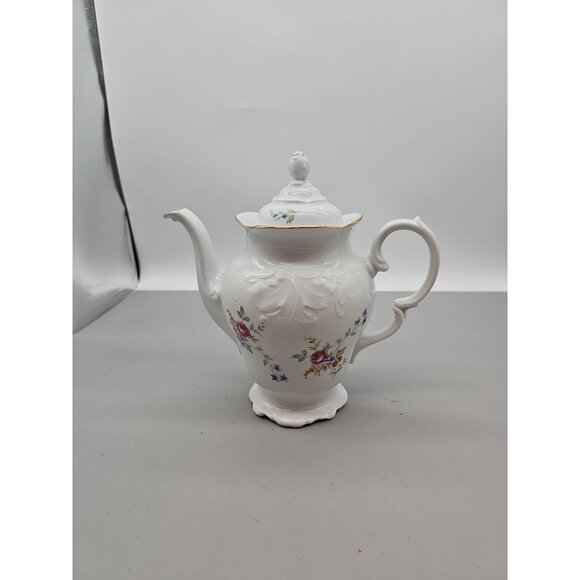 Rare! Wawel Meissen Flower China Poland Coffee Tea Pot w/ Lid  - Discontined - Picture 1 of 10